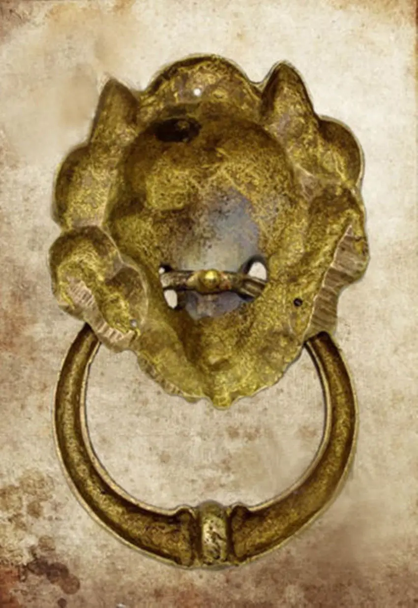 Китайский Бронзовый свирепый дверной молоток с головой льва 7 &quotвысокого