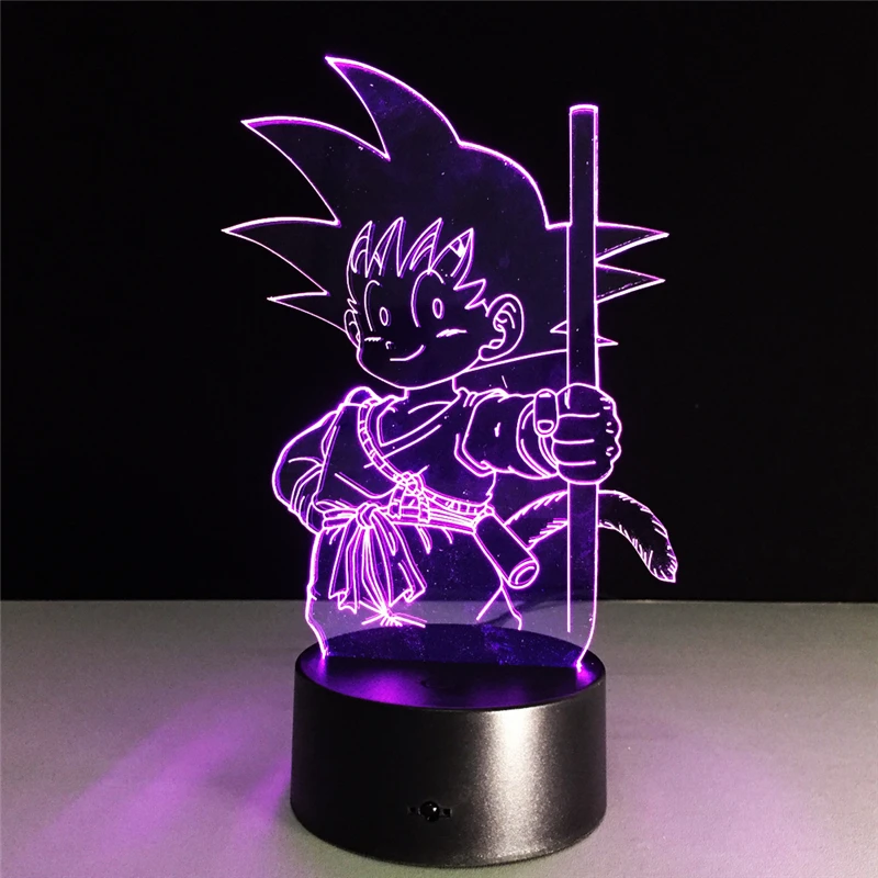 Новинка Аниме 3D иллюзия светильник 7 цветов лампа USB акриловая настольная