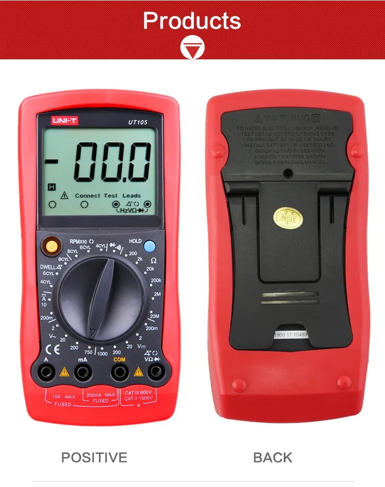 Портативный UT105 UT107 UT109 портативный, Автомобильный многофункциональный Измерительный вход протекциоас диод на постоянном токе тест ручной диапазон мультиметров