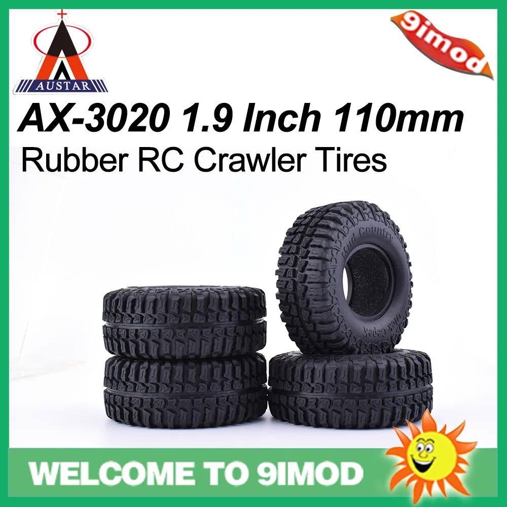 4 шт. AUSTAR AX 3020 1 9 дюймовые Гусеничные Шины для 1/10 Redcat SCX10 AXIAL RC4WD TF2 Радиоуправляемый