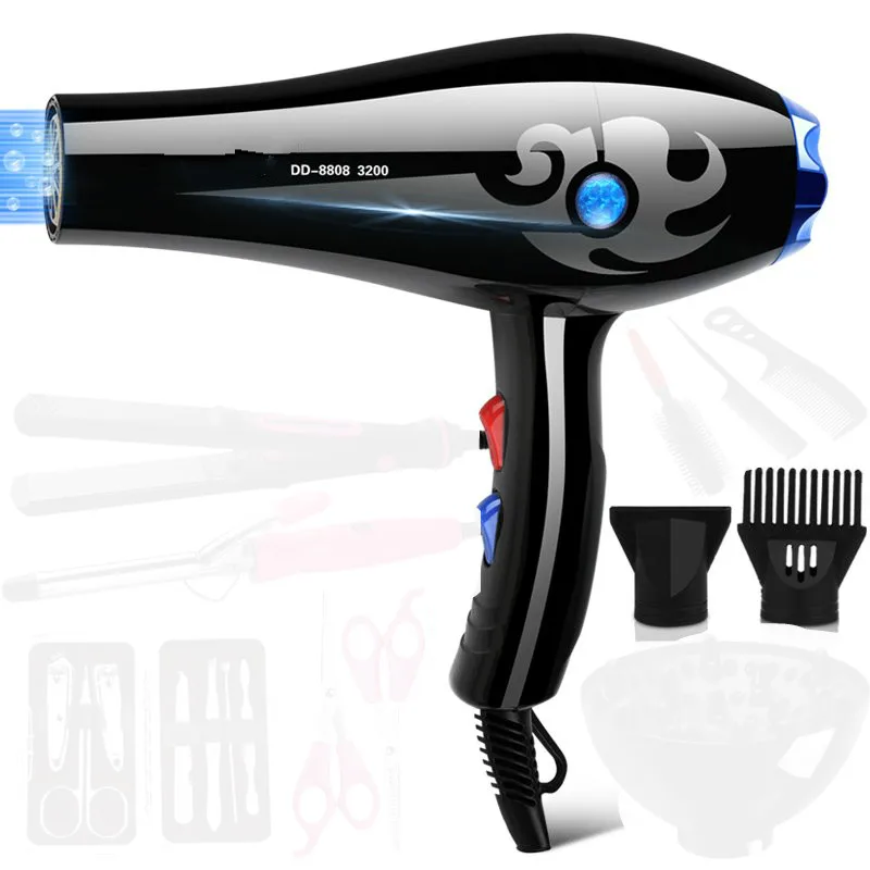 Hair Dryers hairdressers' salon specializes in 6000W high-power cold, hot, windanionic static residenti NEW