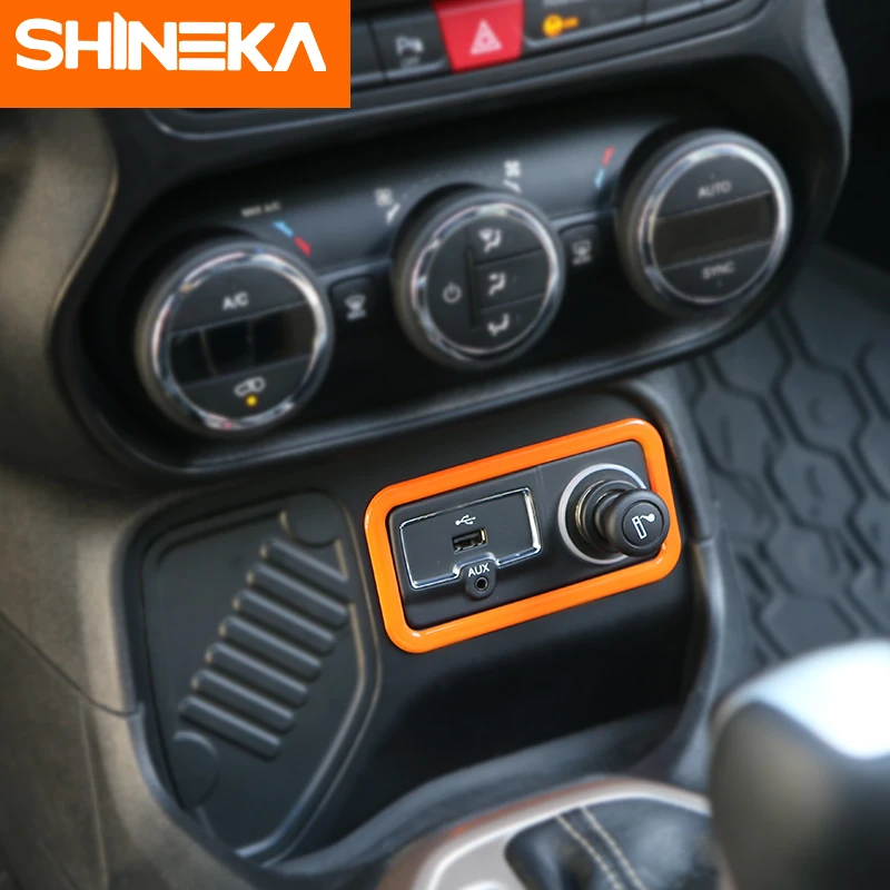 Наклейки SHINEKA ABS для автомобильного прикуривателя наклейки Jeep Renegade 2016 2019