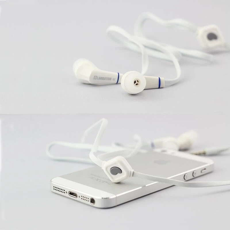 Headphone Piston Noodle Flatline Compatible Basic Earphone Portable IOS Android System Smartphone Super Bass Langsdom JD88 | Электроника
