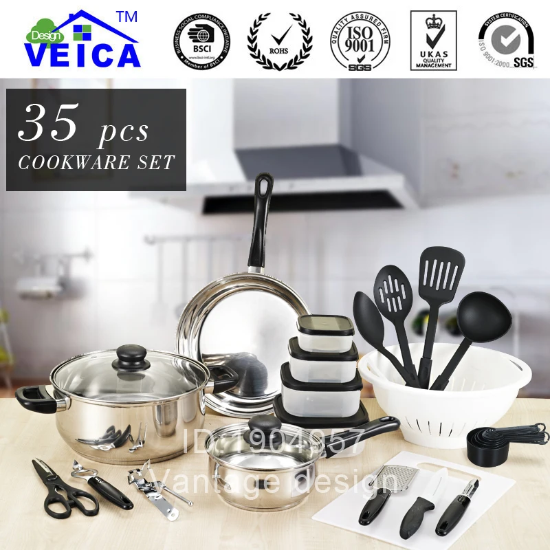 Набор инструментов для приготовления пищи из нержавеющей стали набор посуды 35