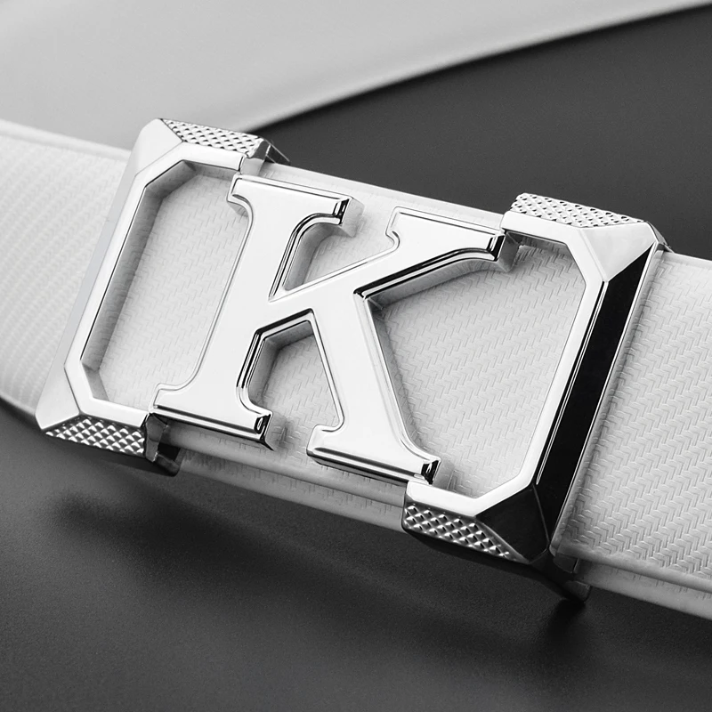 С буквой K Повседневный ремень для мужчин белые модные дизайнерские ремни