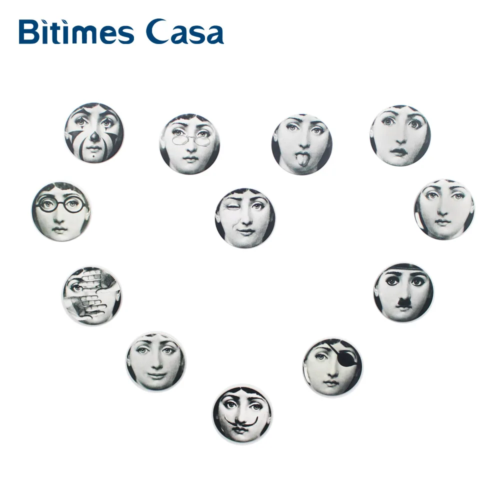 Bitimes 12 шт. итальянские магниты на холодильник Fornasetti наклейки художественный портретный дизайн подарок на день рождения украшение дома