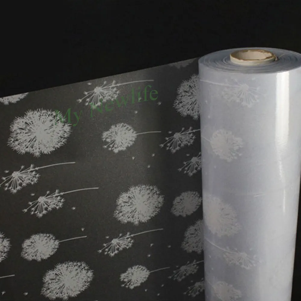 Dandelion Самоклеящаяся пленка для окна на стекло, Тонирующая декоративная пленка для ванной комнаты, офиса, домашнего декора 45*200 см - Цвет: Dandelion