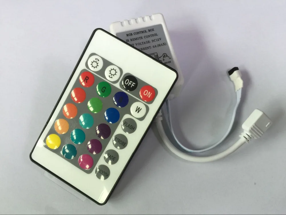 12В 3x2A мини 24Key RGB контроллер ИК пульт дистанционного управления с приемником для