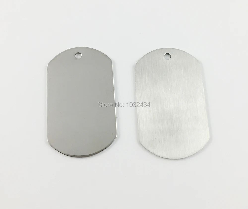 

1000pcs/lot Dog tag pendants ID tag both sides Mirror polish DIY print engrave Pendant stainless steel Tag Free Shipping