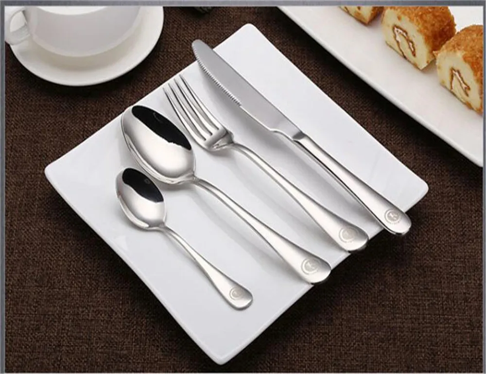 Качественные 24 шт./компл. набор столовых приборов роскошные европейские