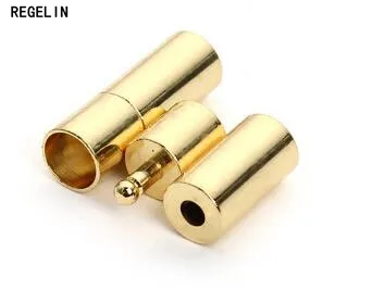 gold REGELIN позолоченные застежки для ювелирных изделий, подходят для 2/3/4/5/6/мм, кожаный шнур для браслетов, разъемы 5 шт./лот, для изготовления браслетов своими руками - Цвет: gold
