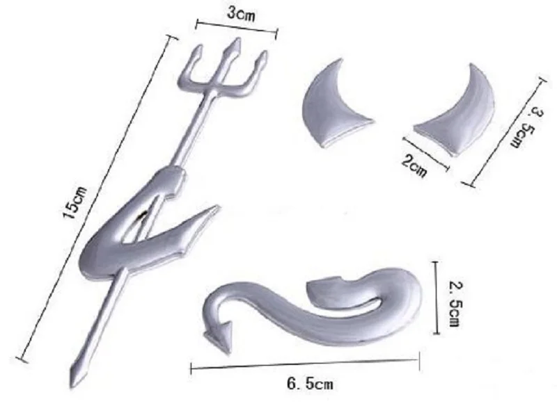 3D хром дьявол в наклейки для автомобиля логотип украшения на заказ демон 4 шт. VW Polo