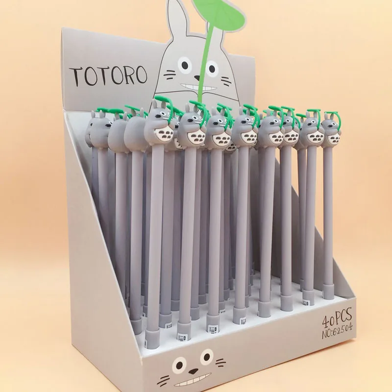 1X Kawaii Totoro бархатная гелевая ручка для письма, Ручка-роллер, канцелярские принадлежности, школьные офисные принадлежности, черные чернила, 0,5 мм