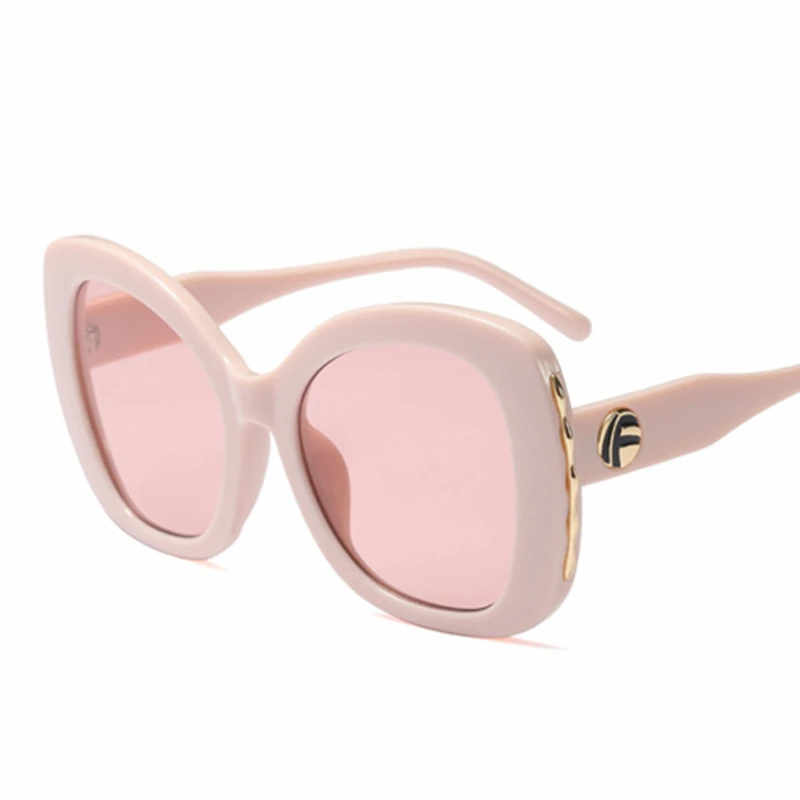 C3 Pink Большой кошачий глаз солнцезащитные очки женские мужские модные новые роскошные брендовые Черные Серые большие рамки солнцезащитные очки Оттенки для женщин UV400 - Цвет линз: C3 Pink