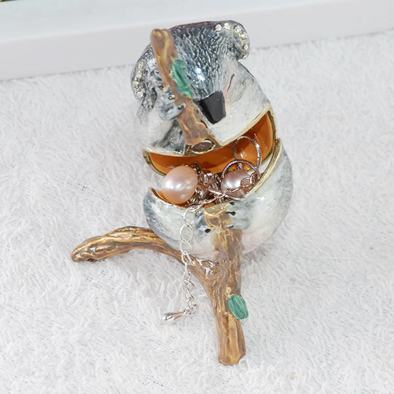 Модное животное коала инкрустированная Ювелирная шкатулка статуэтки животных