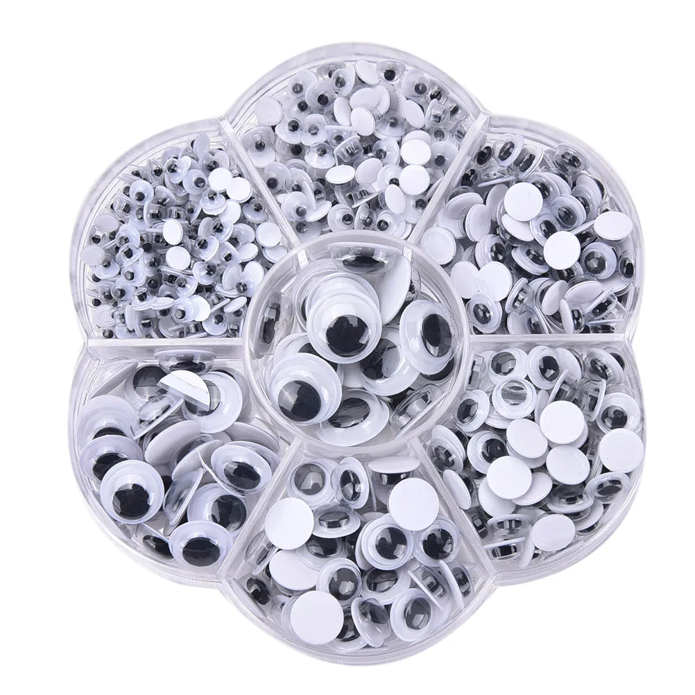 4 5 6 7 10mm 700pcs 9 стилей, маленькие цветные наклейки с черными глазами для куклы, плюшевая мягкая чашка, автомобильная живопись, аксессуары для самостоятельной сборки, игрушки - Цвет: 4 5 6 7 10mm 700pcs
