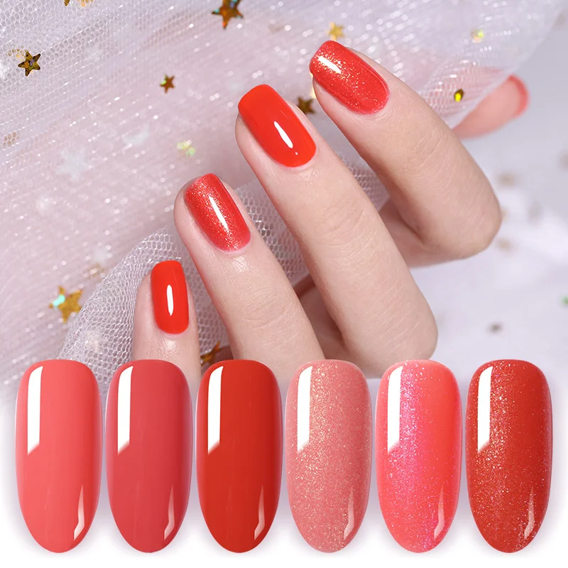 BORN PRETTY Чистый Цвет гель лак для ногтей живая Коралловая серия личная гигиена блеск мерцающий лак 6 мл стойкий гель Lauquer