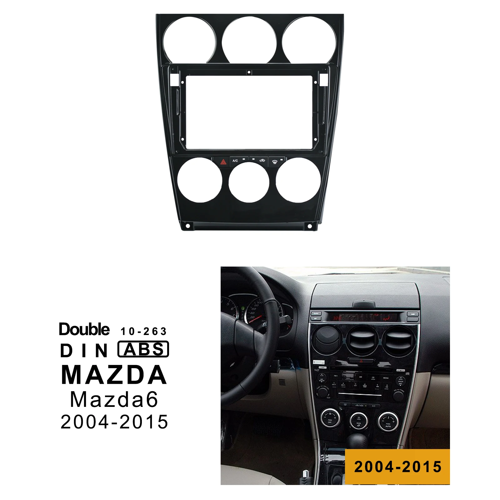 9 дюймов 2din Автомагнитола фасции для Mazda 6 2004- стерео панель приборная панель установка двойной Din рамка CD DVD gps рамка