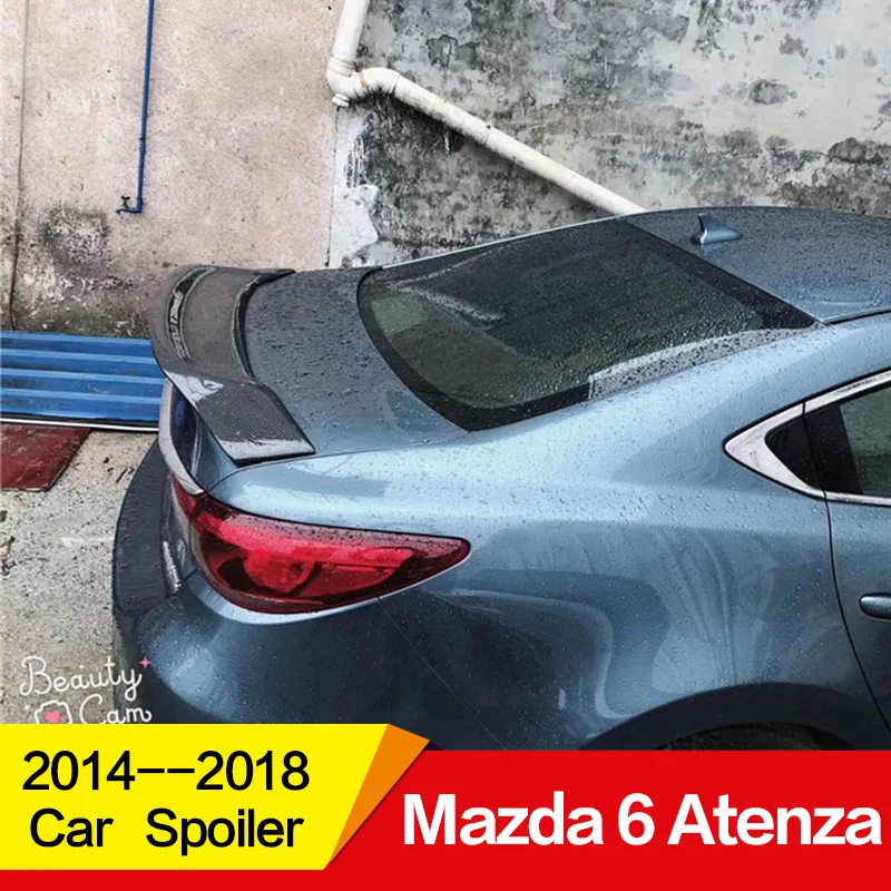 Используется для нового Mazda 6 спойлер Atenza 15 16 17 18 19 лет глянцевое углеродное волокно/FRP заднее крыло R стиль спойлер, аксессуары