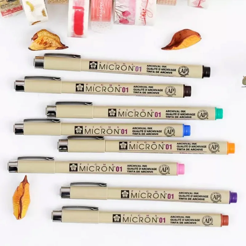 Sakura Pigma Micron 005 набор ручек с тонкой линией 0,2 мм для черчения манга 7 цветов на выбор товары для рукоделия