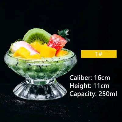 1 Креативный Кубок, чаша для мороженого, стеклянная чашка для сока, десерта, безопасная Бессвинцовая стеклянная чаша для десерта, стеклянная чаша для салата, посуда - Цвет: 1