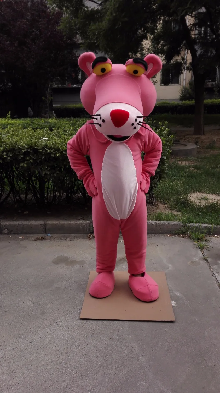 Костюм-талисман с розовой пантерой недорогой костюм леопардовой расцветки на