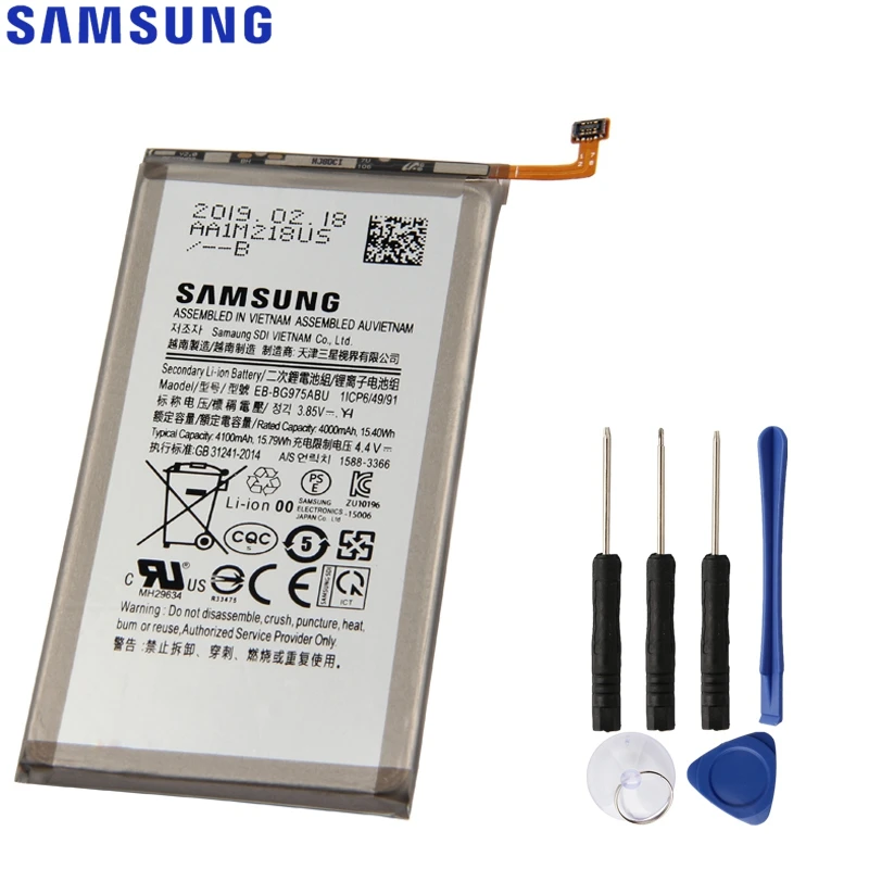 Аккумулятор samsung EB-BG975ABU для samsung Galaxy S10 Plus S10+ SM-G9750 аккумулятор 4100 мАч