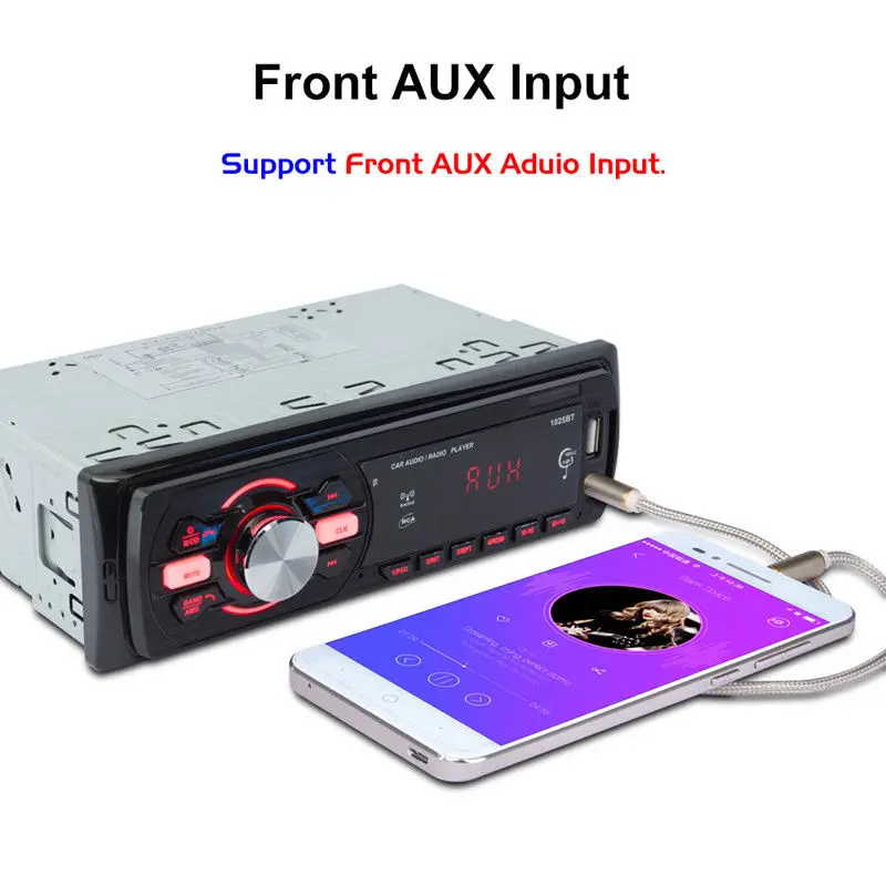 Автомобильный радиоприемник съемный HD Bluetooth Стерео FM/AM разъем карта памяти U диск