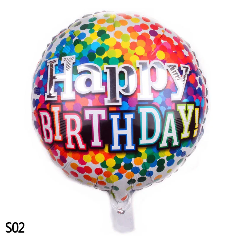 S02 18 дюймов Globos фольгированные шары «С Днем Рождения» детский душ надувные игрушки баллон из гелий круглый воздушный шар для детской вечеринки - Цвет: S02