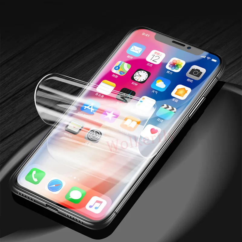 6D Гидрогелевая пленка для iPhone XR XS Max 6 6S Plus 7 8 Plus Глянцевая Передняя Задняя Защита экрана для iPhone X 7 Plus 8 Plus не стекло