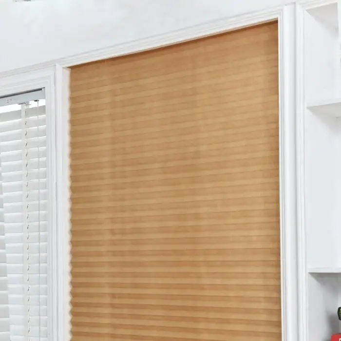 Hot Pleated Paper Curtain Light Filtering Adhesive Inside Mount Cordless Cellular Shade MDD88