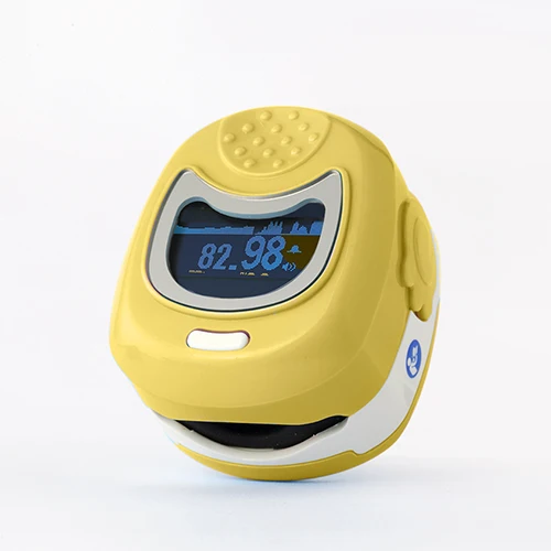 yellow Перезаряжаемый аккумулятор для детей, OLED цифровой Пульсоксиметр SpO2 контроль частоты пульса, кислорода в крови SpO2 - Цвет: yellow