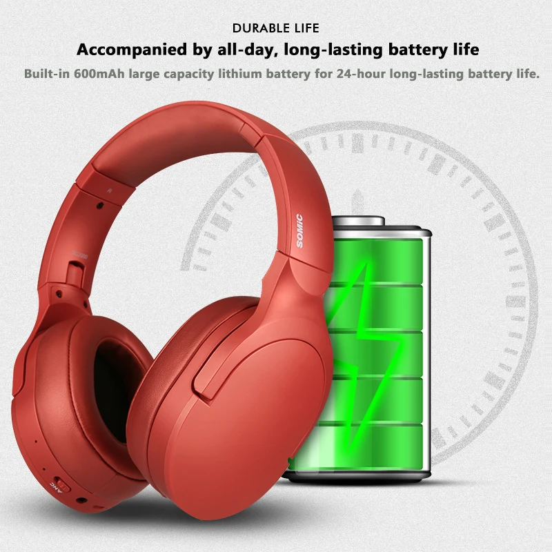 SOMIC SC2000 беспроводные наушники Bluetooth гарнитура наушники регулируемые наушники с микрофоном для ПК мобильного телефона Mp3 ноутбука