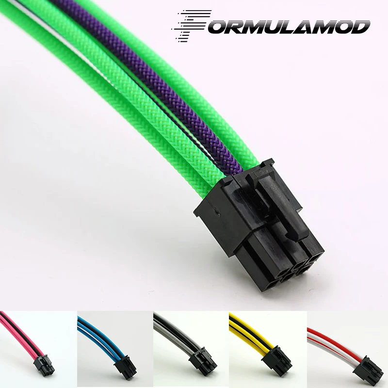 FormulaMod Fm-PCI6P-D, PCI-E 6Pin GPU удлинитель питания, материнская плата 18AWG 6Pin многоцветные соответствующие кабели расширения
