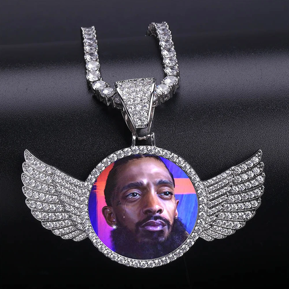 Изготовленная на заказ фото медальоны кулон цепь с 3 мм канат цепь Iced Out кубический циркон мужская хип хоп ожерелье ювелирные изделия