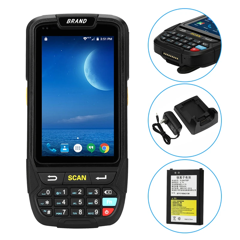 PDA терминал 1D/2D считыватель штрих кодов Android 7 сборщик данных Wifi Bluetooth для