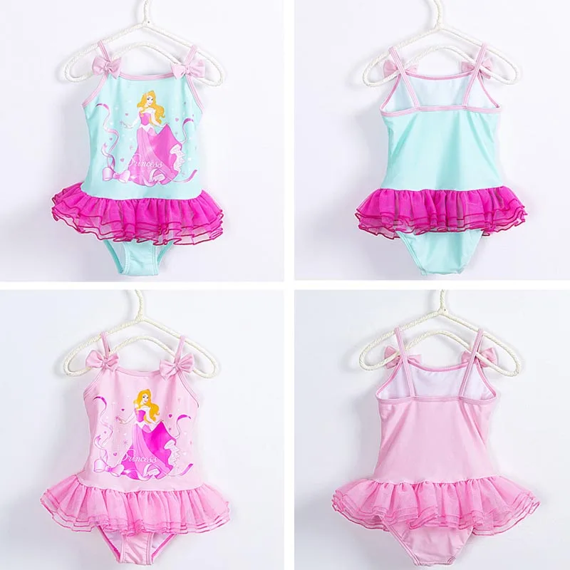 Милое платье принцессы для девочек один цельный купальник детский купальный