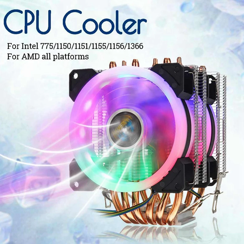6 тепловых труб кулер для процессора вентилятор 3 линии Rgb Led охлаждающий тихий