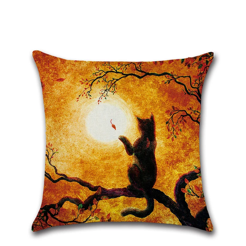 2 шт./компл. Новый Хэллоуин кошка подушка в виде Луны Крышка для фестиваль подарок