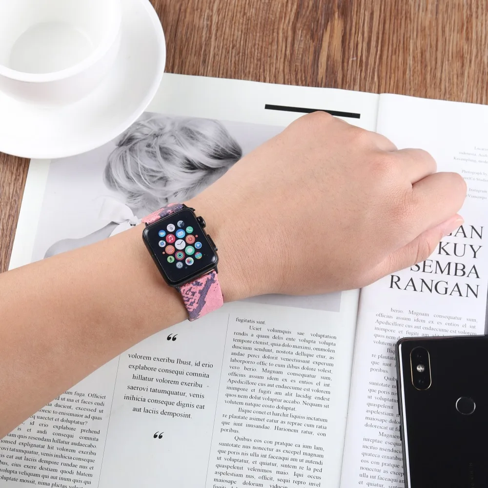 Ремешки из змеиной кожи для Apple Watch 4, 3, 2, 1, кожаный ремешок для Apple Watch 42 мм, 44 мм, 38 мм, 40 мм, для iWatch, ремешок 42 мм, 44 мм