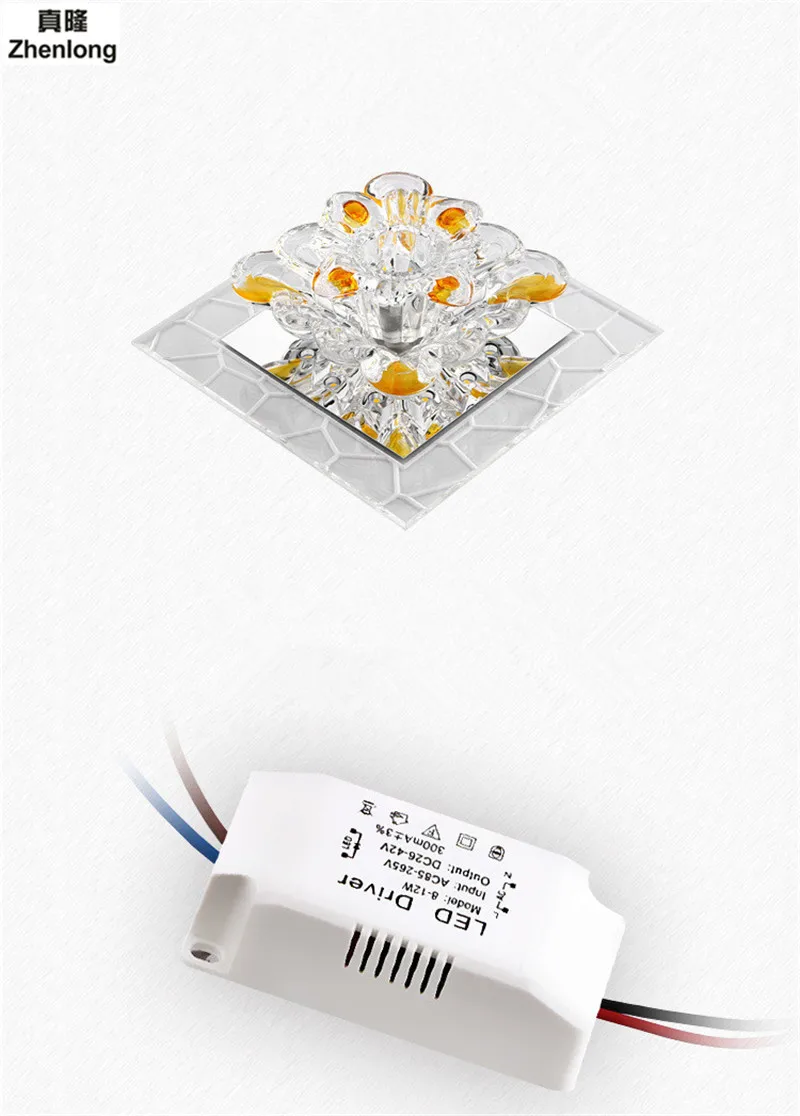 Современный стеклянный потолочный светильник, Хрустальный потолочный светильник, krysztalowy Plafon Quadrado Cristal, светодиодный квадратный потолочный светильник, 3 Вт, 5 Вт, для внутреннего двора