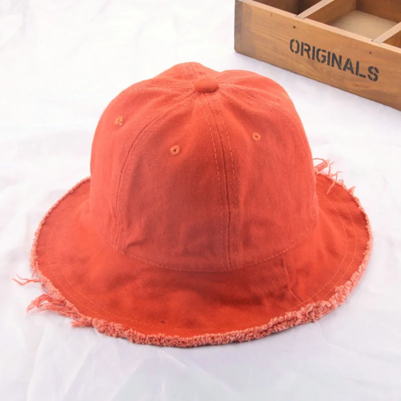 Basin cap Block sun child baby Girl summer hat Raw fabric Cotton Cloth flat roof beach solid color MZ2 | Детская одежда и обувь