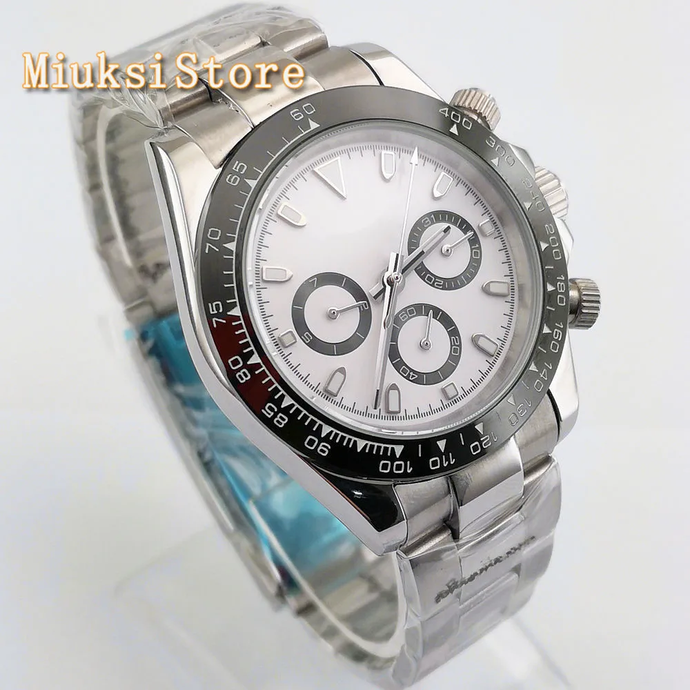 39 мм светящийся белый циферблат с датой индикатор недели водонепроницаемые