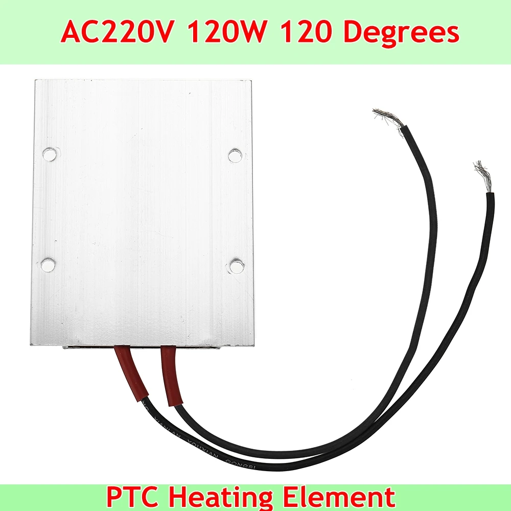 220V постоянный Температура Керамика Алюминий нагреватель PTC нагреватель 120 Вт 120 градусов PTC Нагревательный элемент со скорлупой 77*62 мм с наружной резьбой
