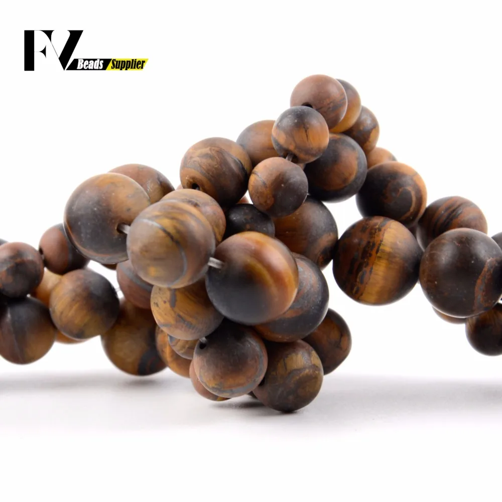 Натуральный Матовый отполированный желтый камень тигровый глаз бусины для