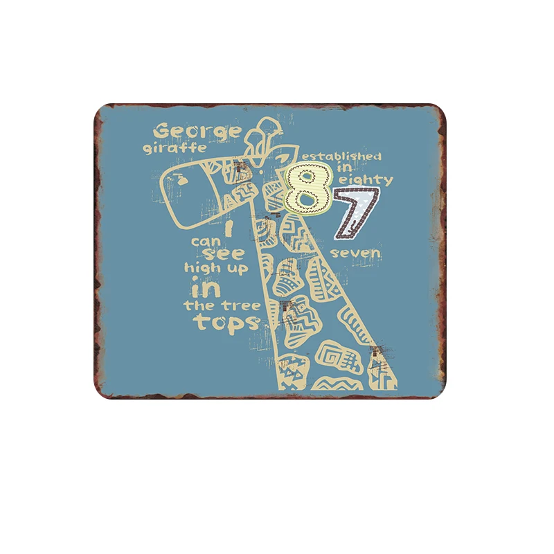 30X30 см Единорог  Собака кошка потертый шик винтажная металлическая роспись стены