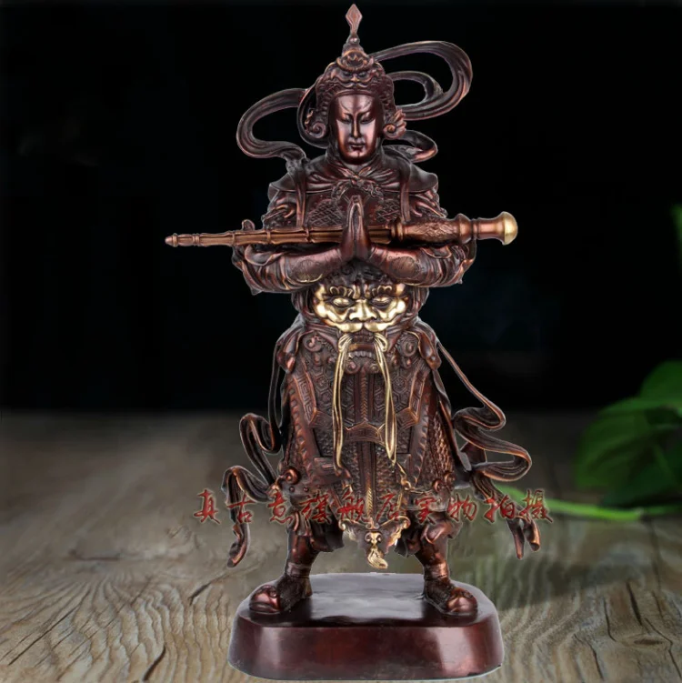 ancient copper Buddha Bodhisattva Wei Tuo Jia blue light Whitfield Dharma of Buddhism and Taoism ornaments Guardian God |