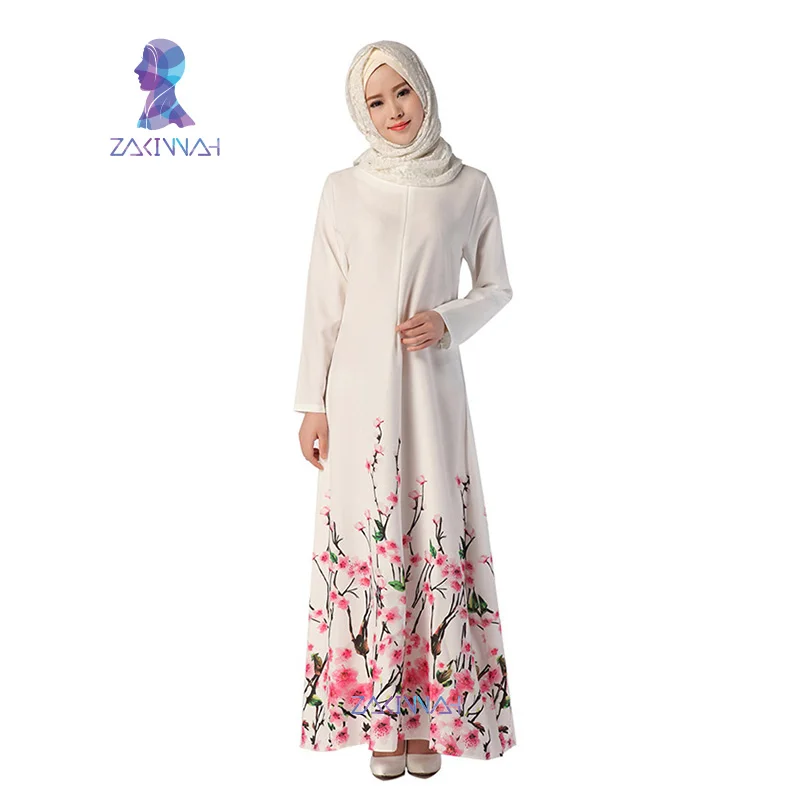 043 новый дизайн абайя элегантное мусульманское длинное платье цветочный узор