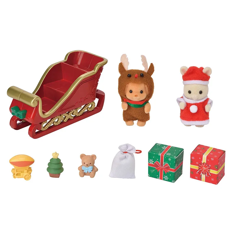 Sylvanian Families пушистый кукольный домик, игровой набор, игрушечные фигурки, ограниченная серия, Рождественский набор, подарок для девочки, Новинка#5269