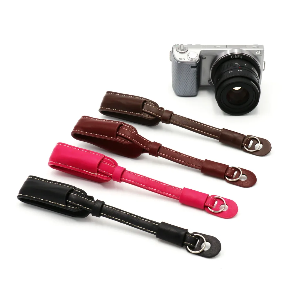 Двойной чехол из искусственной кожи с ремешком на запястье для камеры Sony Canon Nikon